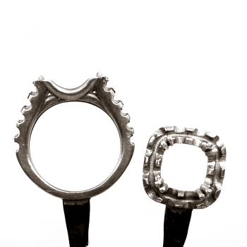Jewelry Model Ring Cushion Cut