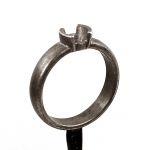 Solitaire Ring Round Jewelry Model Half Bezel 0.50 ct.