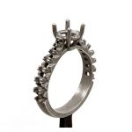 Jewelry model wedding set ring round 0.75 ct